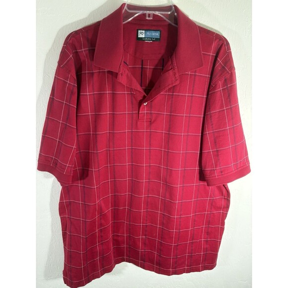 JOS A. BANK MENS LARGE LEADBETTER GOLF POLO STAY COOL TECHNOLOGY STRIPED COTTON - Picture 5 of 9